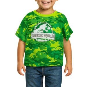 Jurassic World Kids Size 4T T-Shirt Dinosaur Graphic Tee Green Camouflage